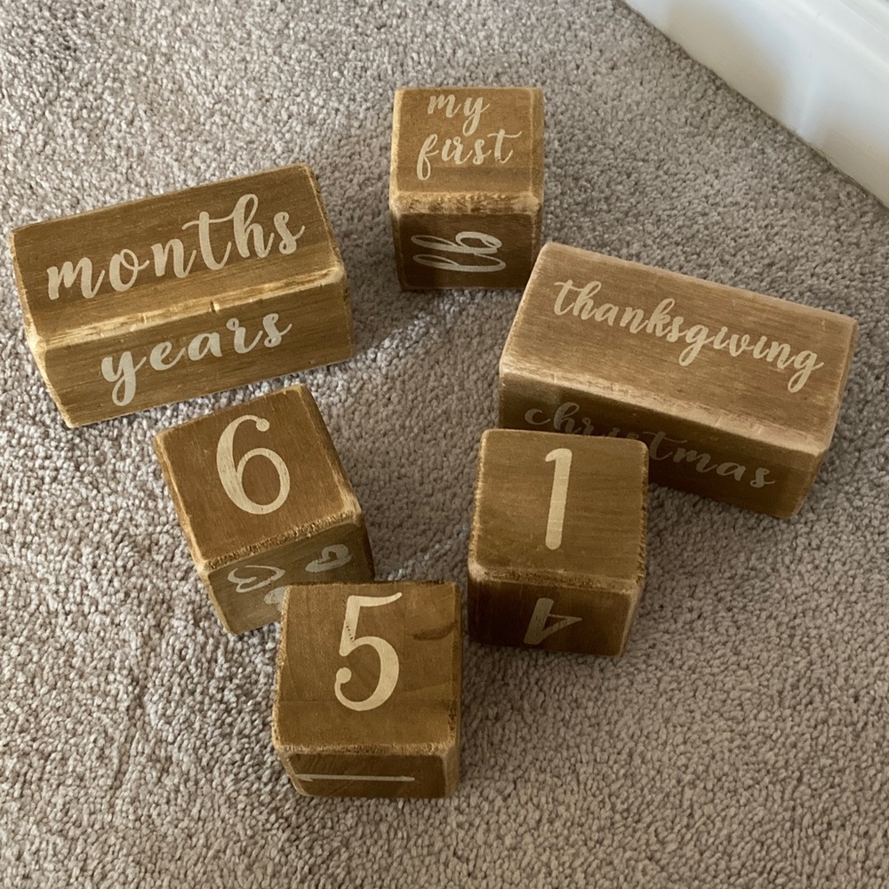 Rustic Wooden Milestone Blocks